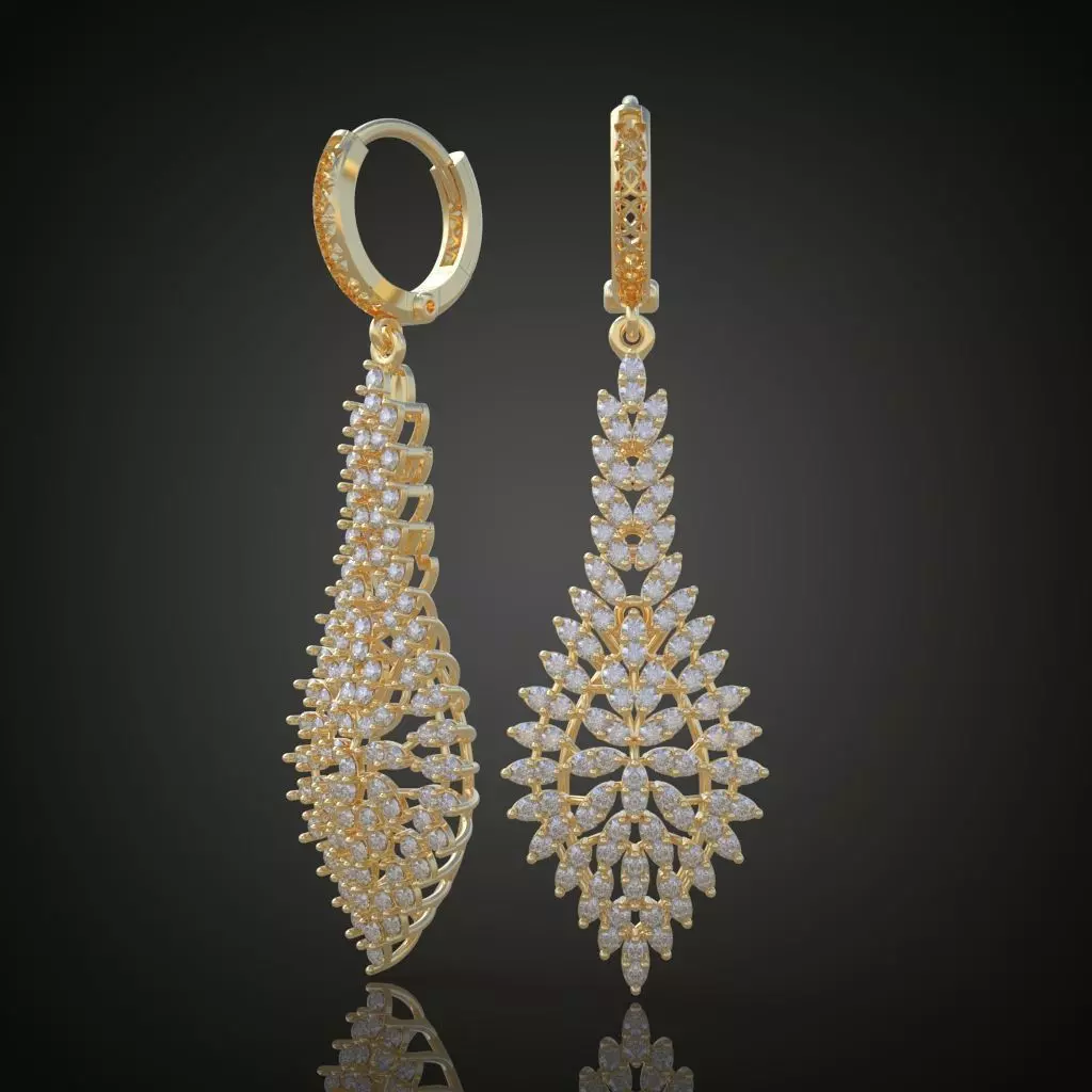 Earring 3D model 3D printable model 0104-10ol Free 3D print model