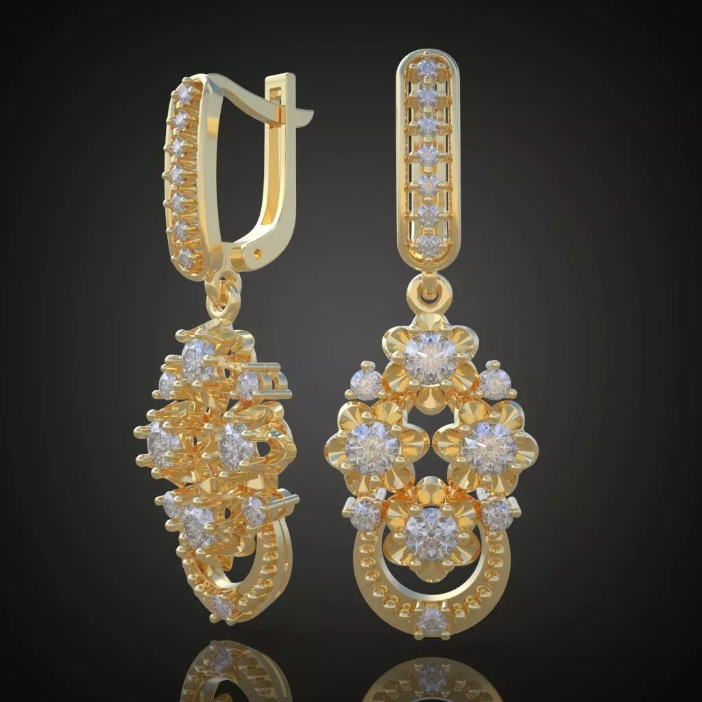 Earring 3D model 3D printable model 0106-11 Free 3D print model