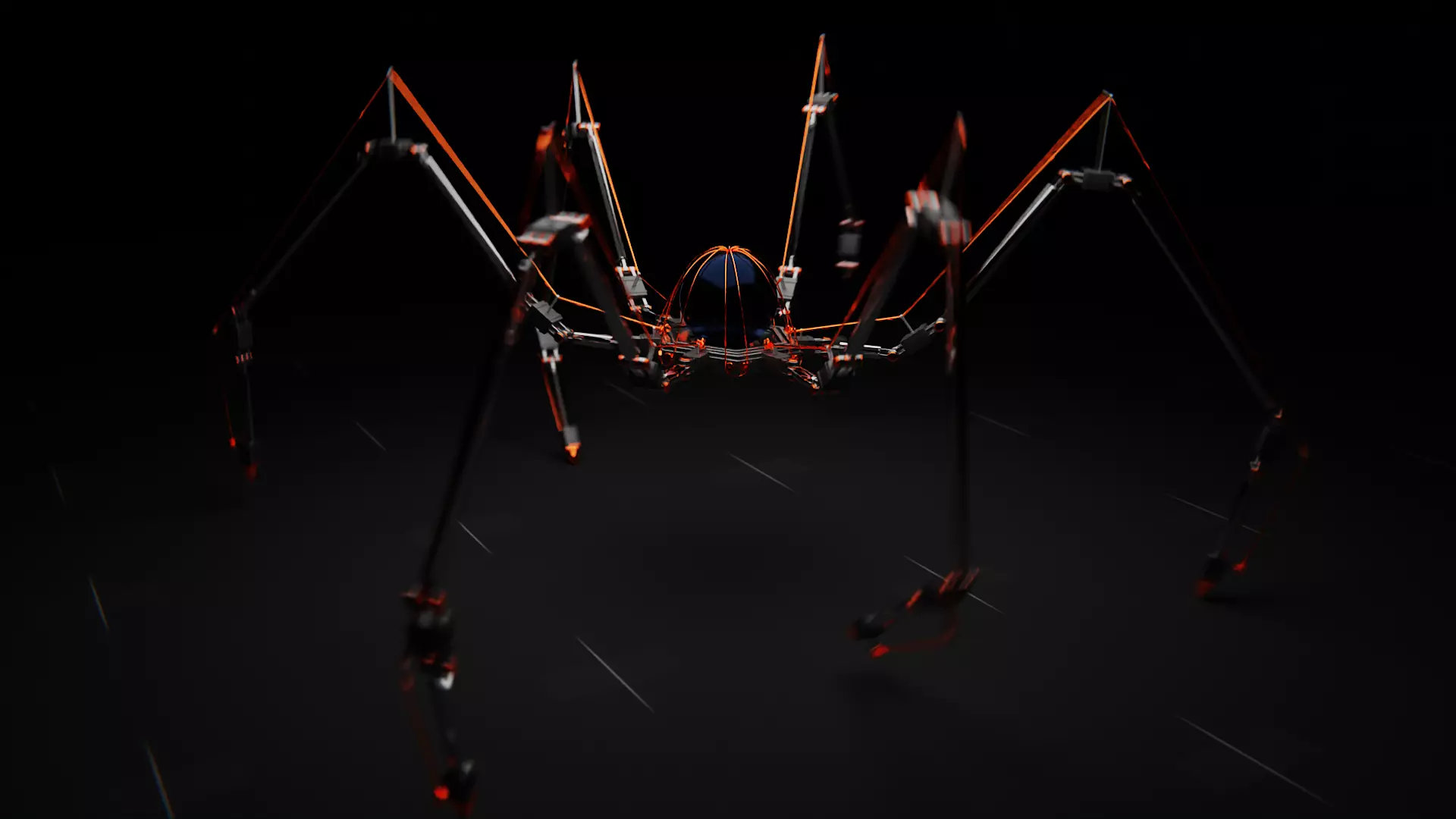 Mechanical Arachnid Creature Low-poly 3D model_0