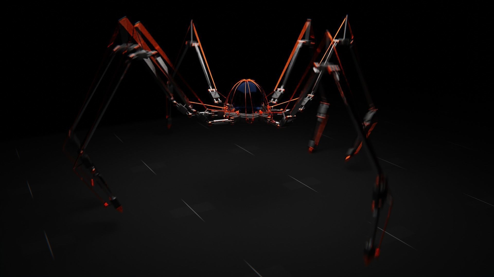 Mechanical Arachnid Creature Low-poly 3D model_3