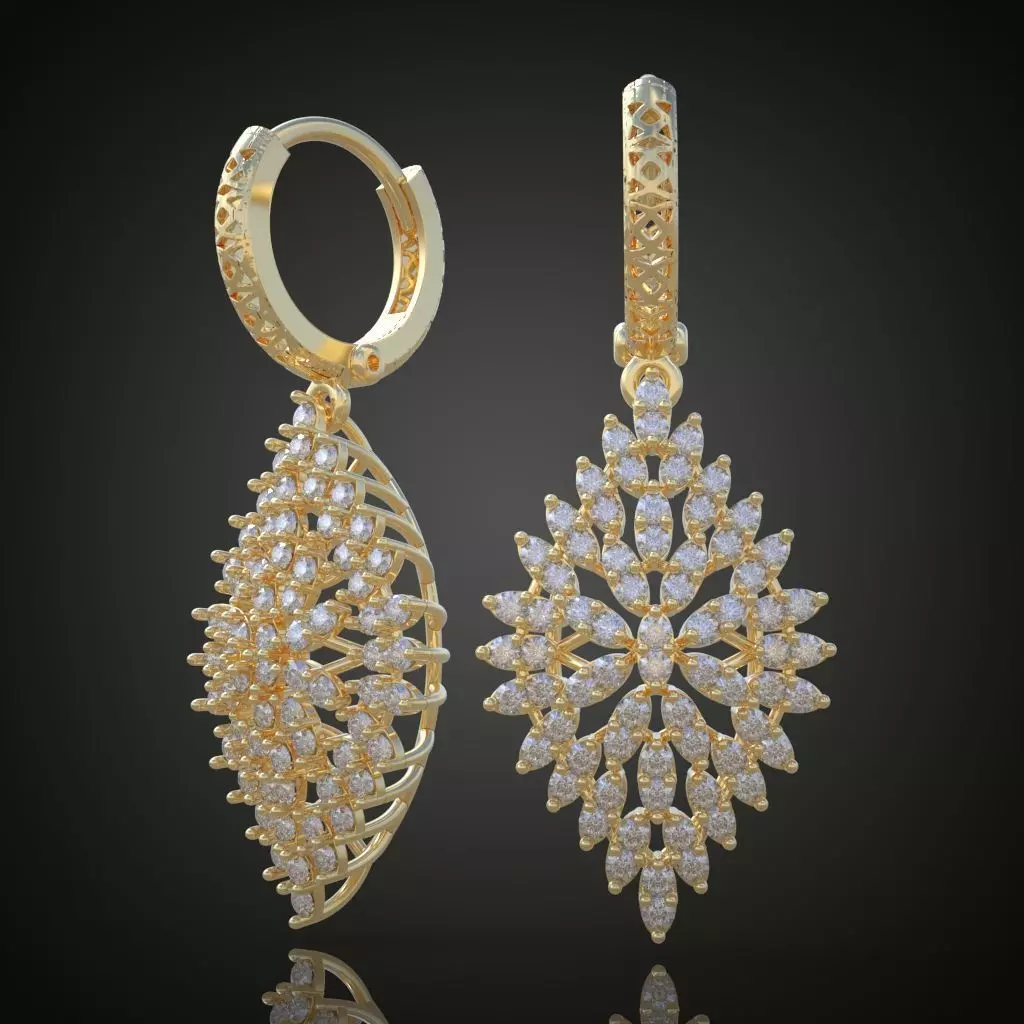 Earring 3D model 3D printable model 0105-10 Free 3D print model