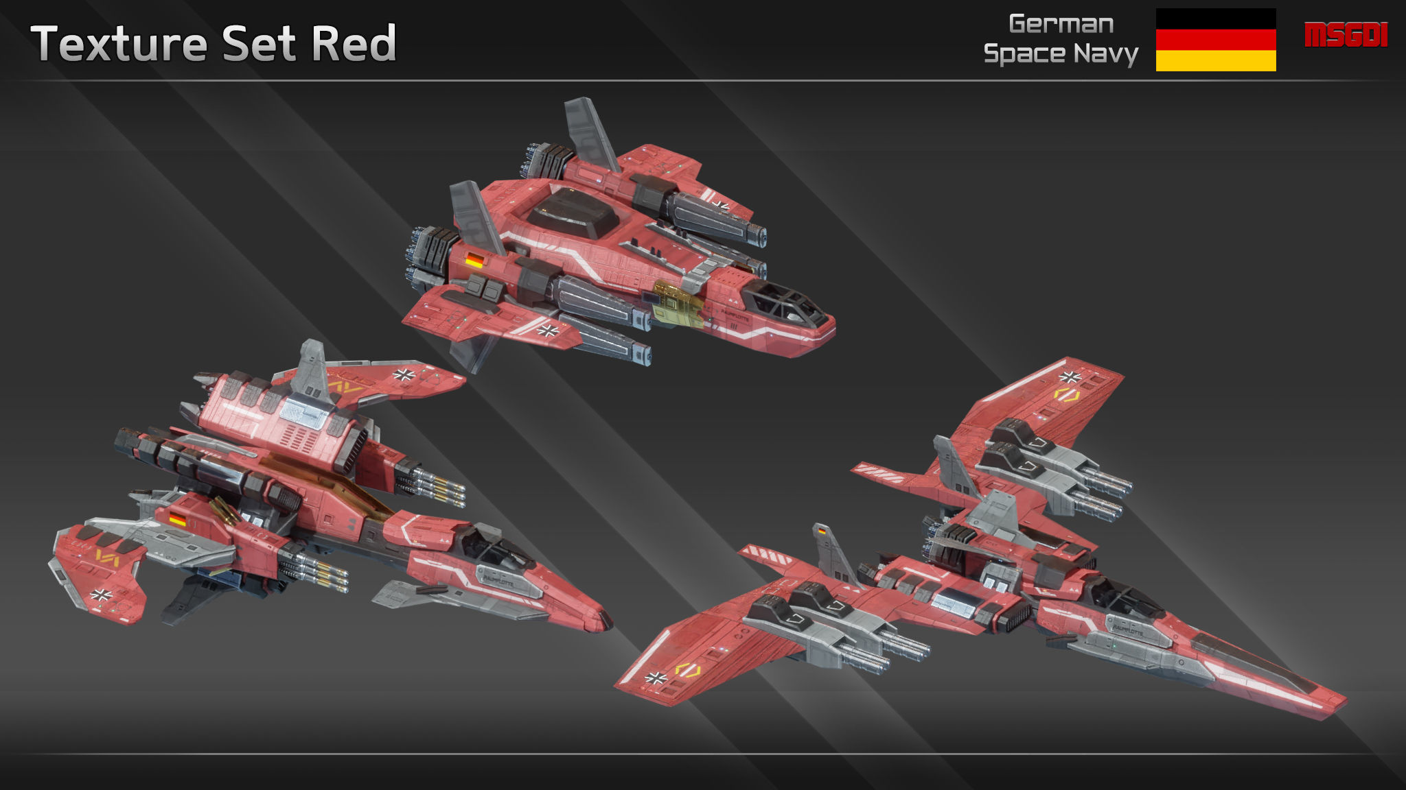 GSN Spaceship Modular Fighter Kit Low-poly 3D model_18