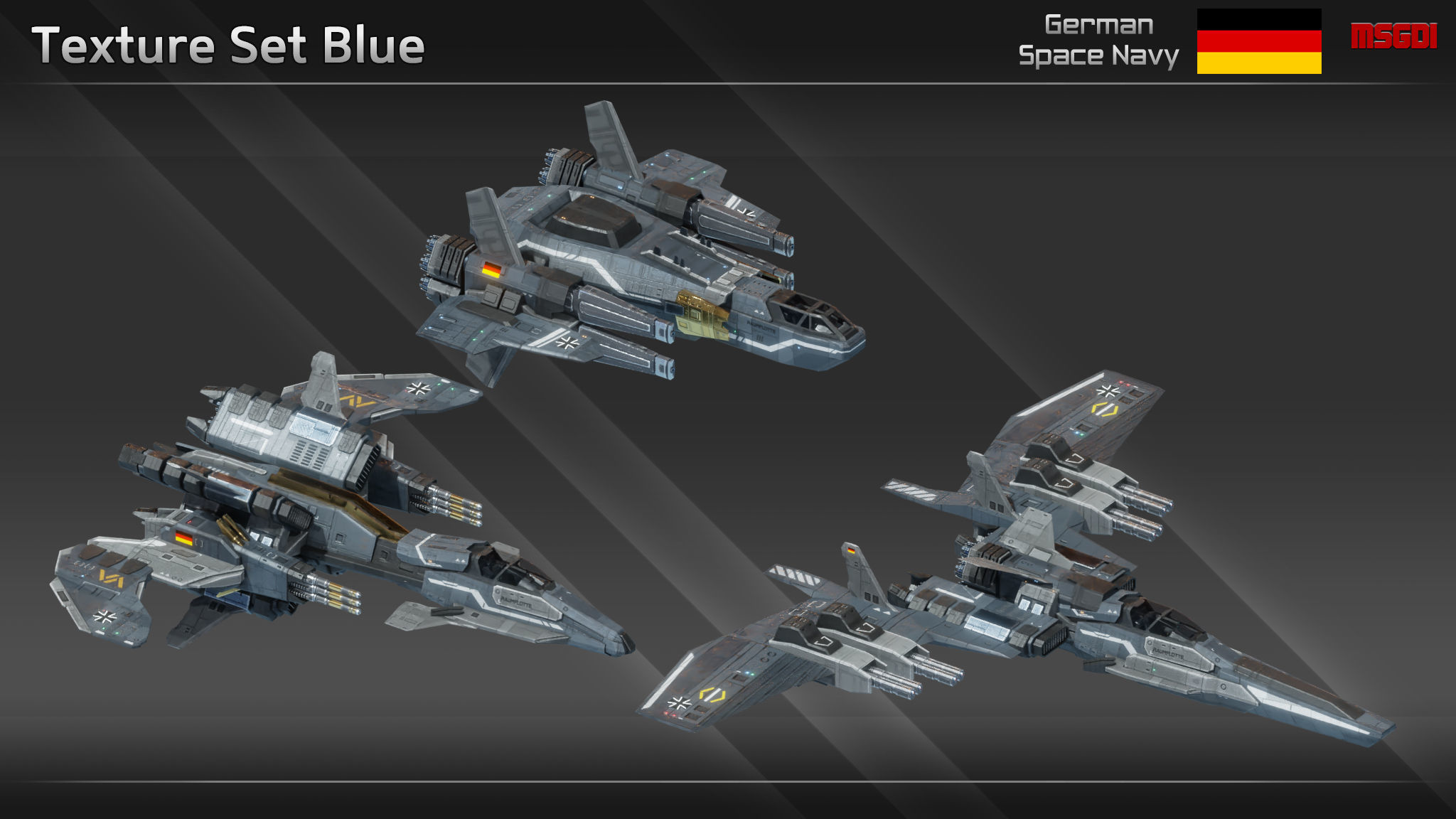 GSN Spaceship Modular Fighter Kit Low-poly 3D model_15