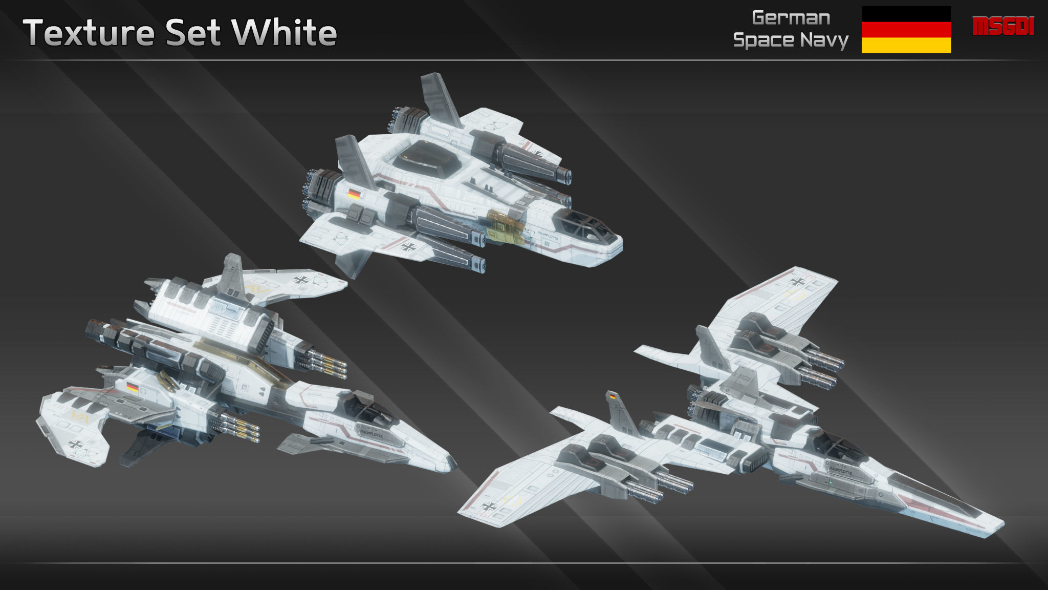 GSN Spaceship Modular Fighter Kit Low-poly 3D model_19