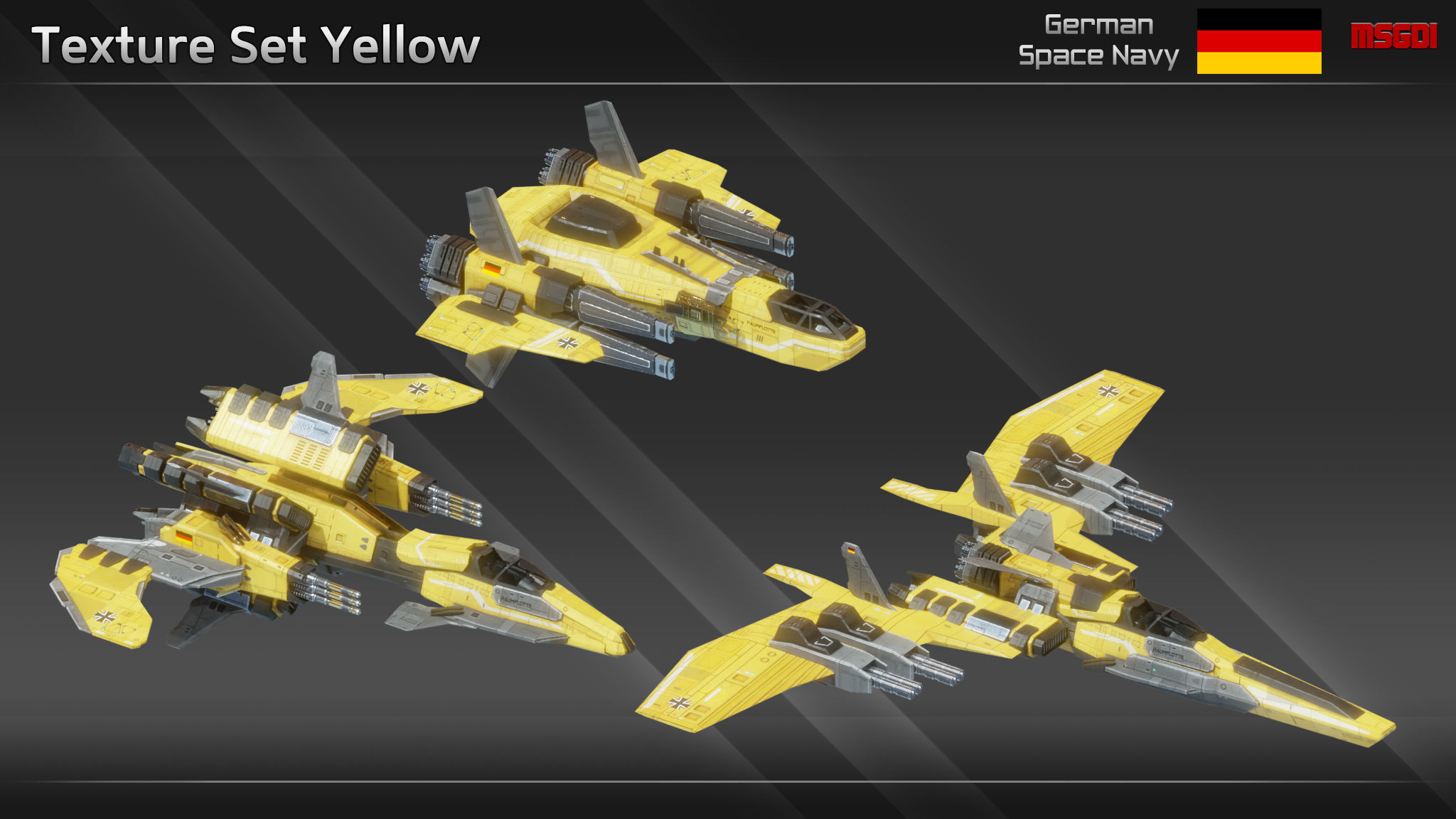 GSN Spaceship Modular Fighter Kit Low-poly 3D model_20