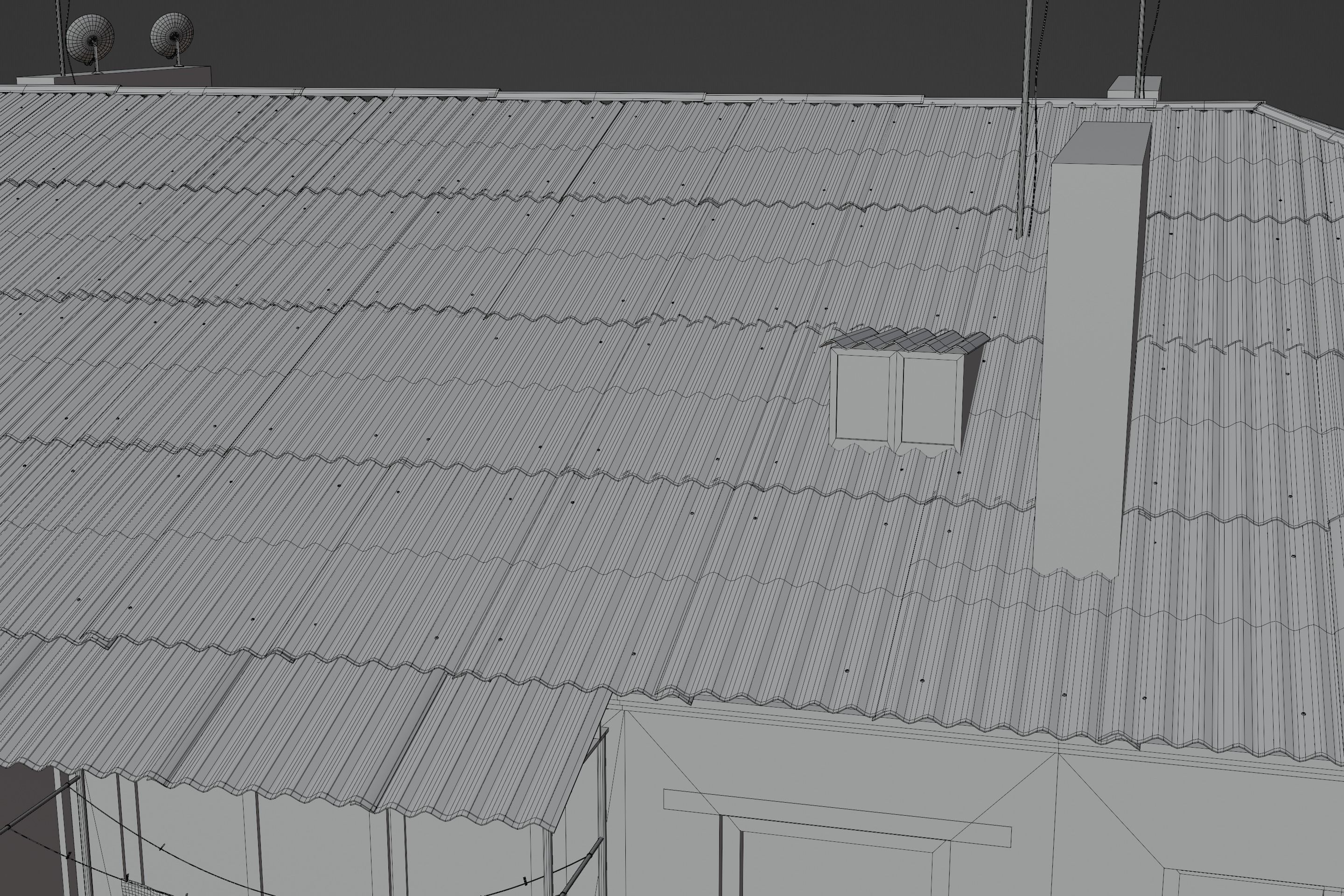 Two-Story Apartment Building Tile 3D model_28