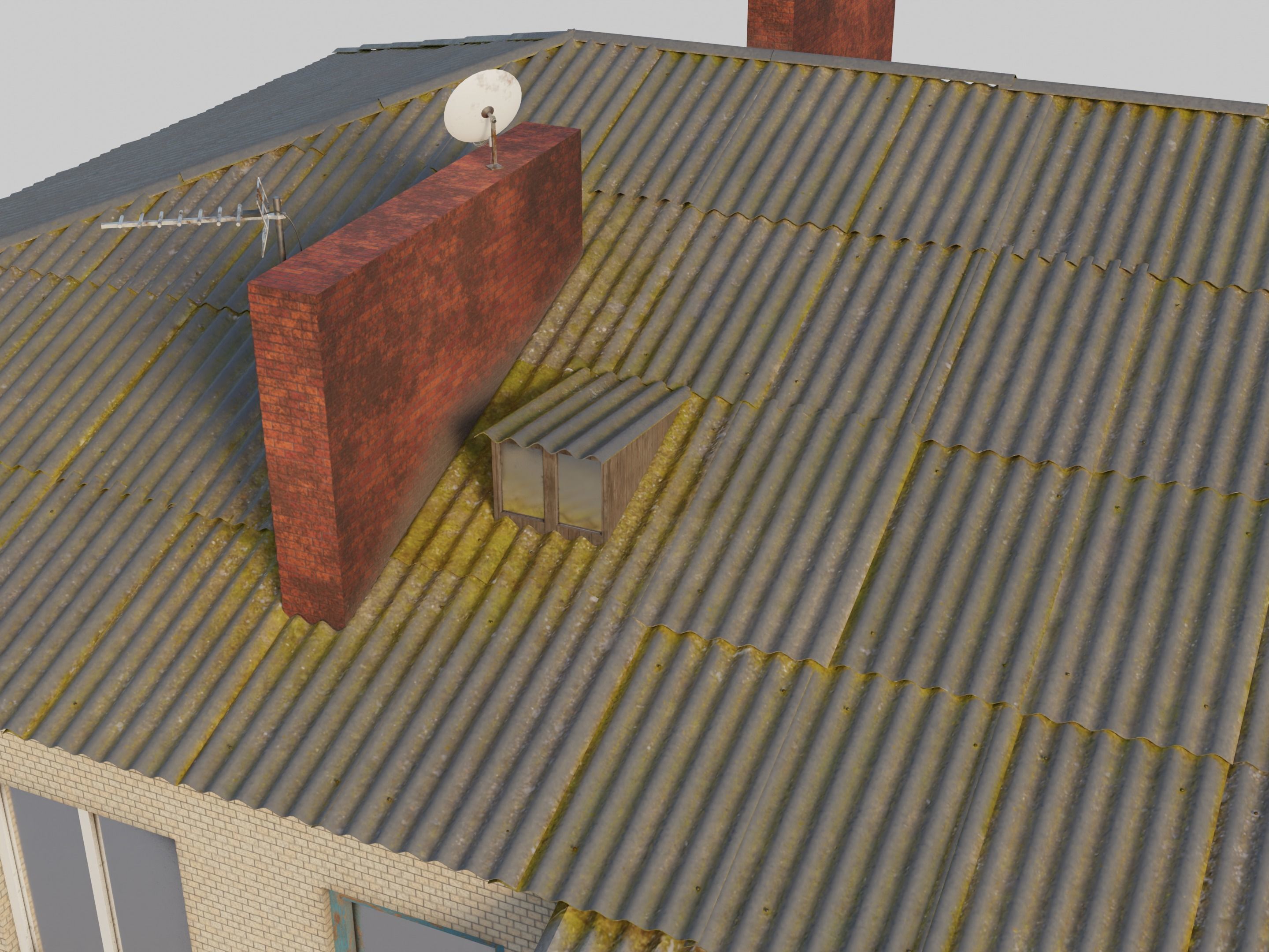 Two-Story Apartment Building Tile 3D model_8