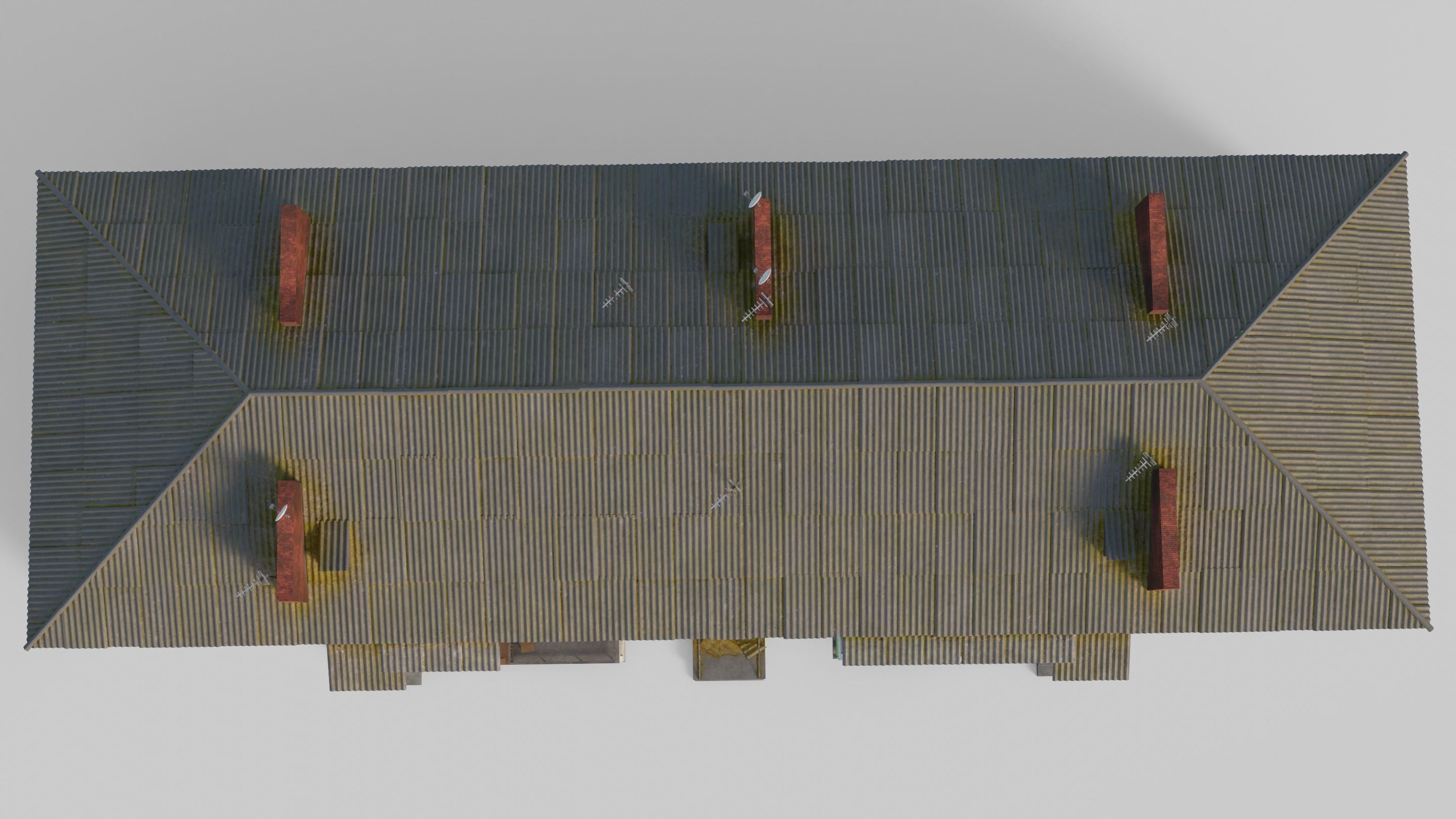 Two-Story Apartment Building Tile 3D model_7