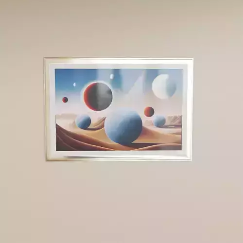 Framed Artwork Surrealist Landscape 3