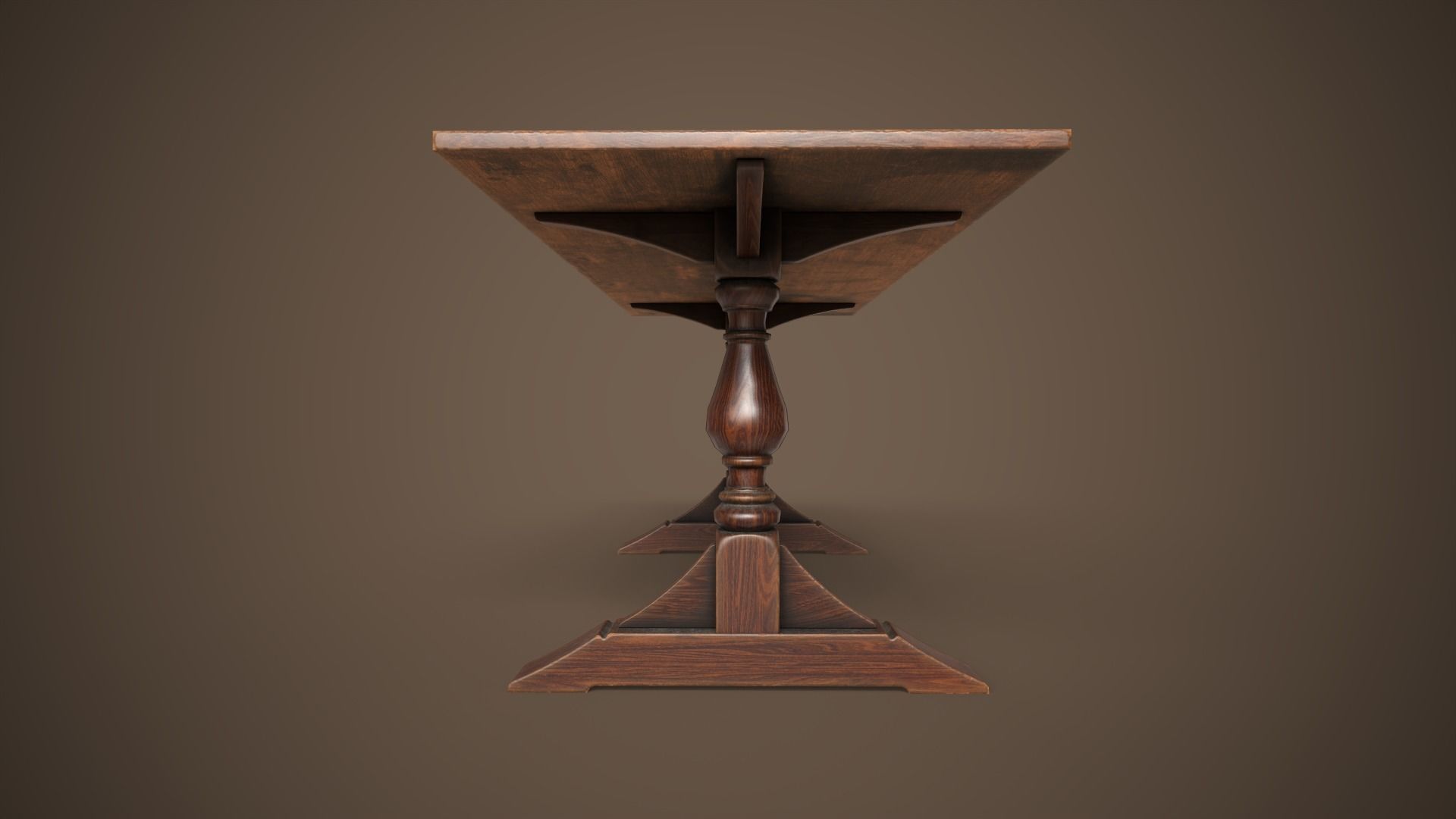 Victorian dining table Low-poly 3D model_3