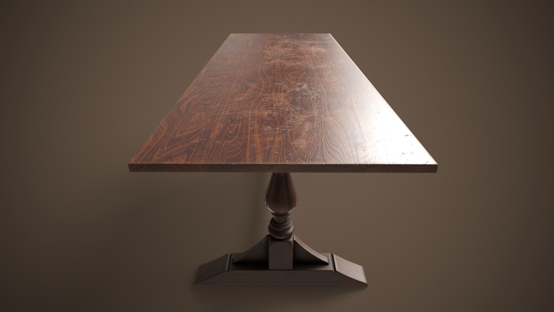 Victorian dining table Low-poly 3D model_4