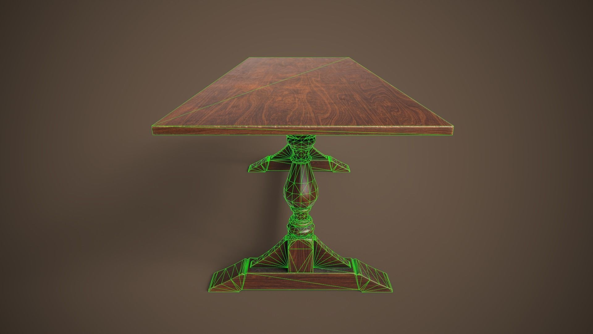 Victorian dining table Low-poly 3D model_8