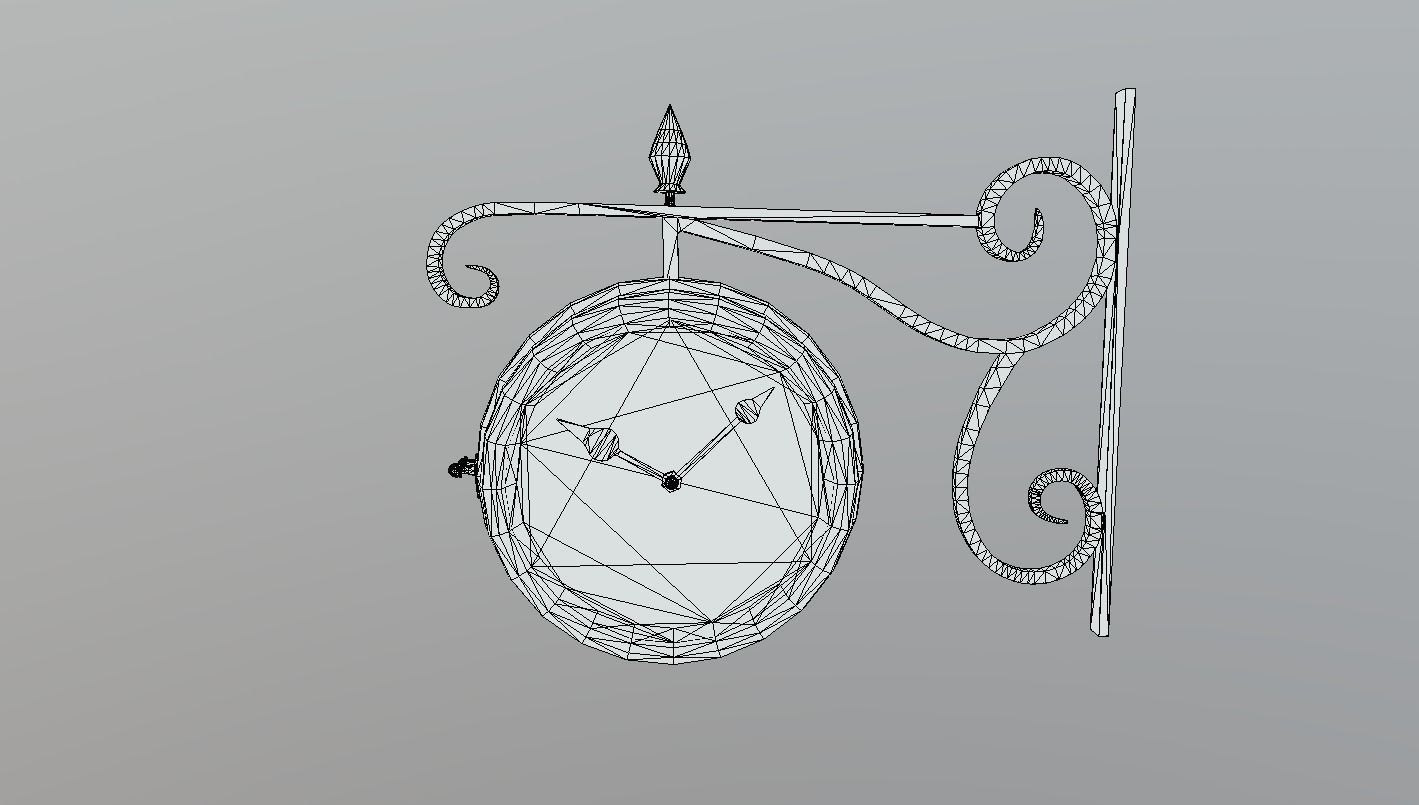 Wall Clock 3D model Free low-poly 3D model_4