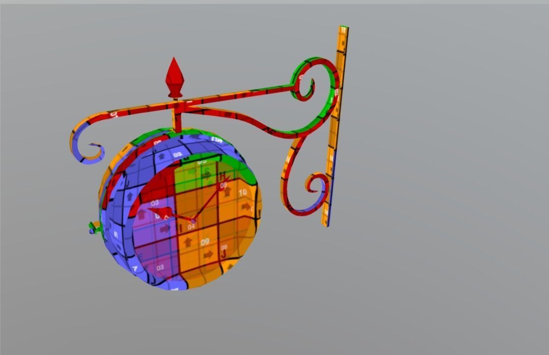 Wall Clock 3D model Free low-poly 3D model_3
