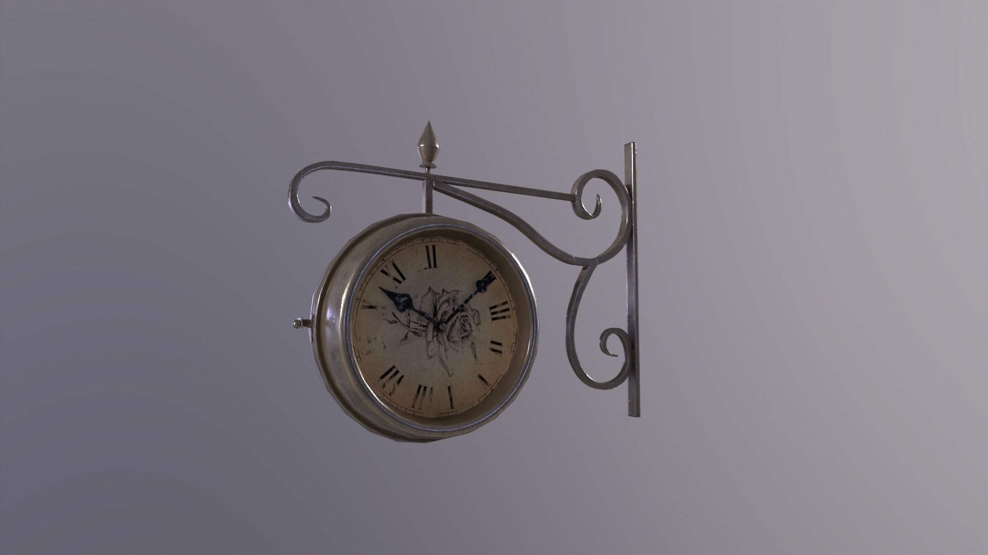 Wall Clock 3D model Free low-poly 3D model_1