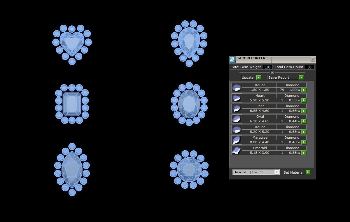 Cluster Rings Collection 3D print model_32