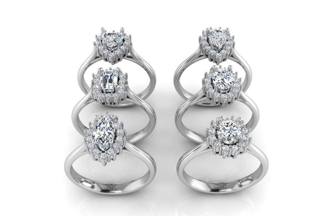 Cluster Rings Collection 3D print model_2