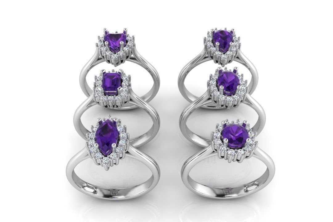 Cluster Rings Collection 3D print model_5