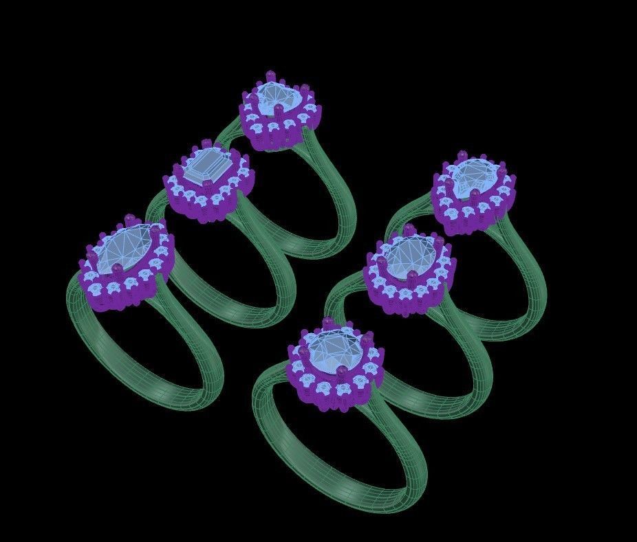 Cluster Rings Collection 3D print model_31