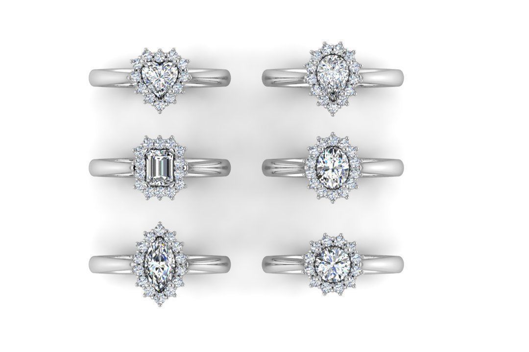 Cluster Rings Collection 3D print model_1