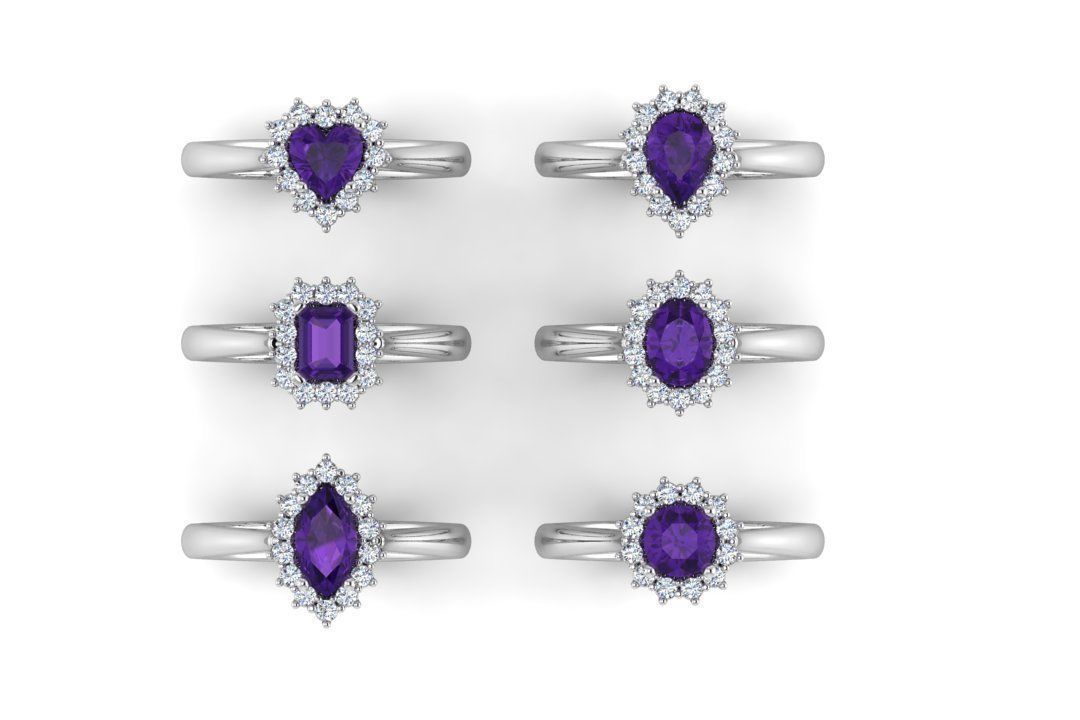 Cluster Rings Collection 3D print model_4