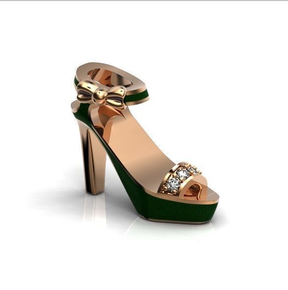  stylish pendant shoe  enamel women sandals with diamonds 439 3D print model_13