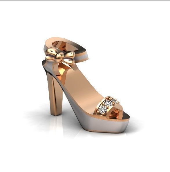  stylish pendant shoe  enamel women sandals with diamonds 439 3D print model_12