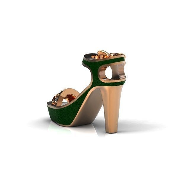  stylish pendant shoe  enamel women sandals with diamonds 439 3D print model_16