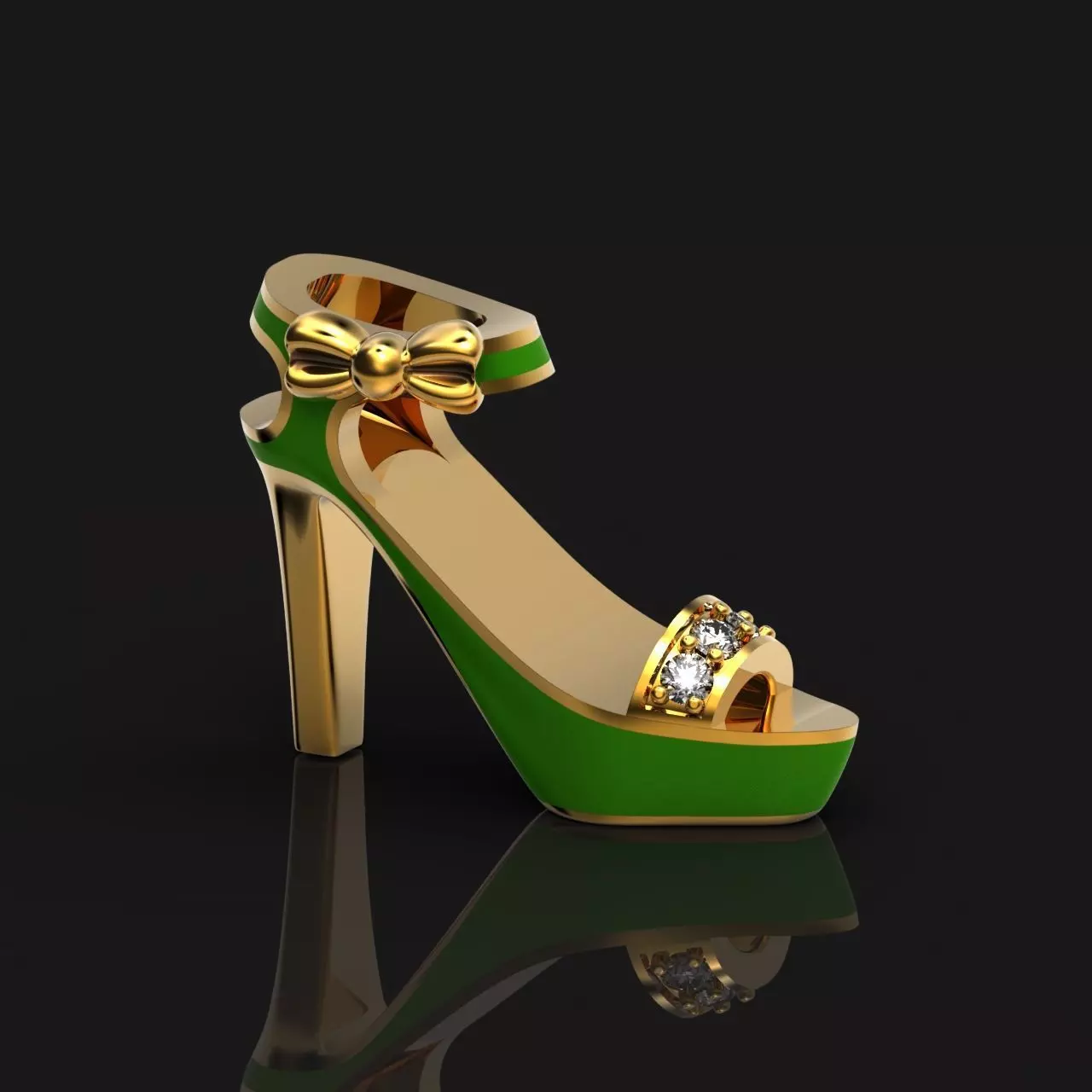  stylish pendant shoe  enamel women sandals with diamonds 439 3D print model_0