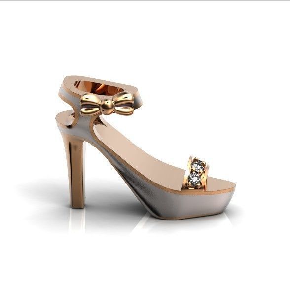  stylish pendant shoe  enamel women sandals with diamonds 439 3D print model_11