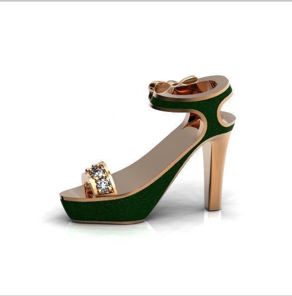  stylish pendant shoe  enamel women sandals with diamonds 439 3D print model_15