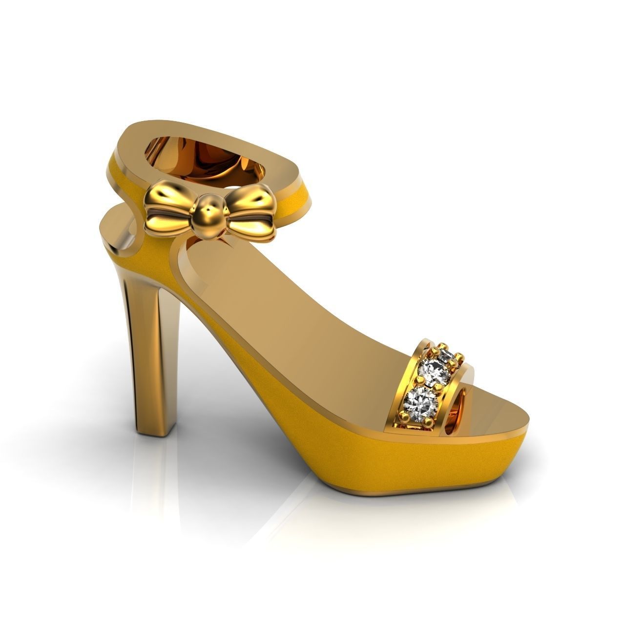  stylish pendant shoe  enamel women sandals with diamonds 439 3D print model_5