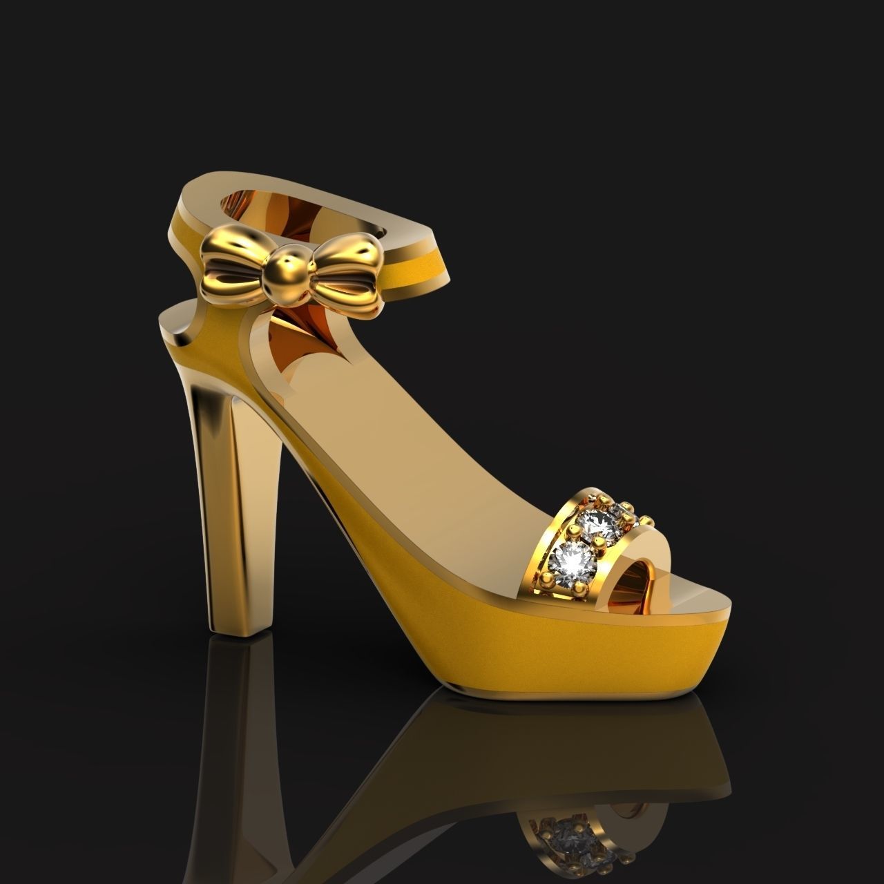  stylish pendant shoe  enamel women sandals with diamonds 439 3D print model_1