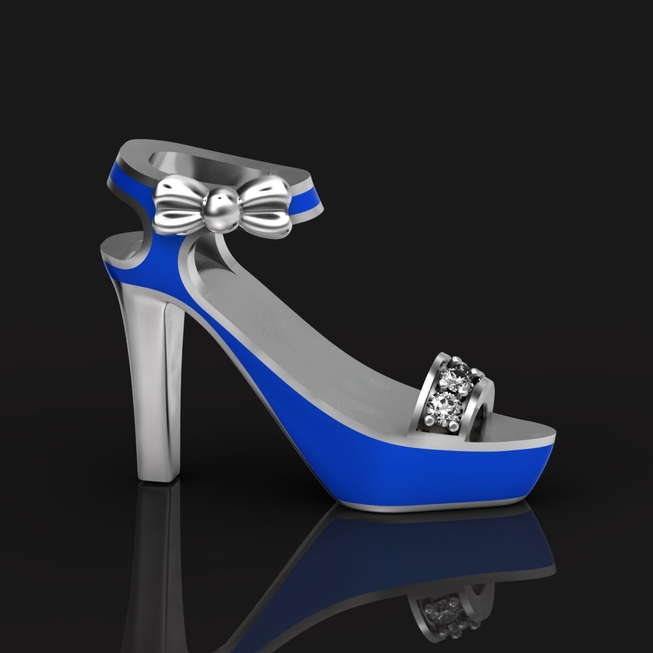  stylish pendant shoe  enamel women sandals with diamonds 439 3D print model_4