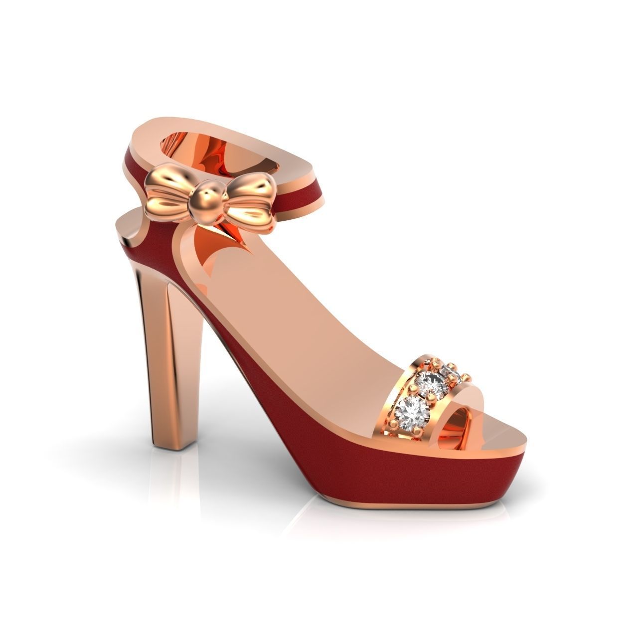  stylish pendant shoe  enamel women sandals with diamonds 439 3D print model_8