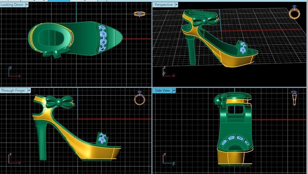  stylish pendant shoe  enamel women sandals with diamonds 439 3D print model_6