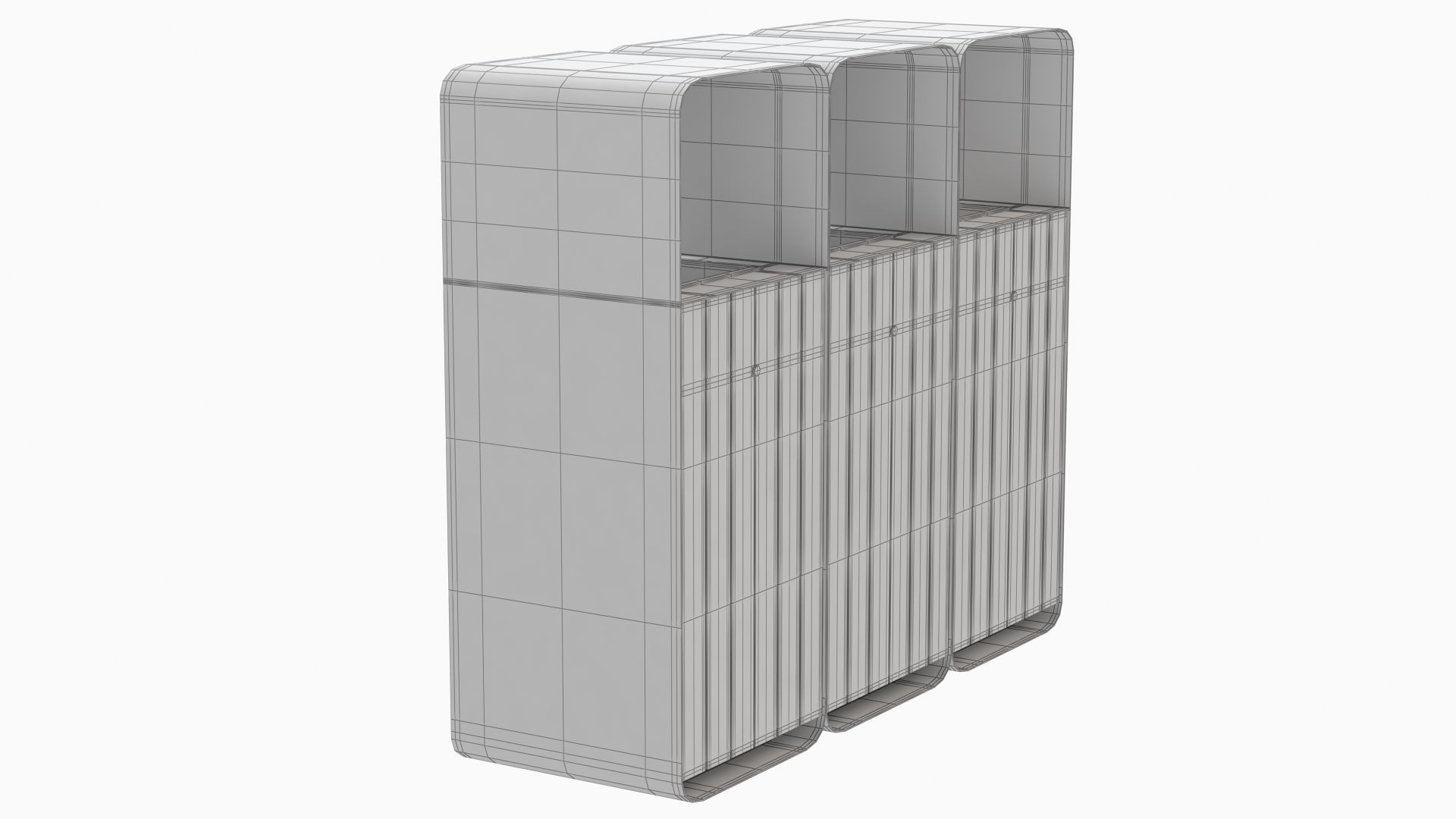 HANKO M Triple-Sort Modular Recycling Bin for Outdoor 3D model_10