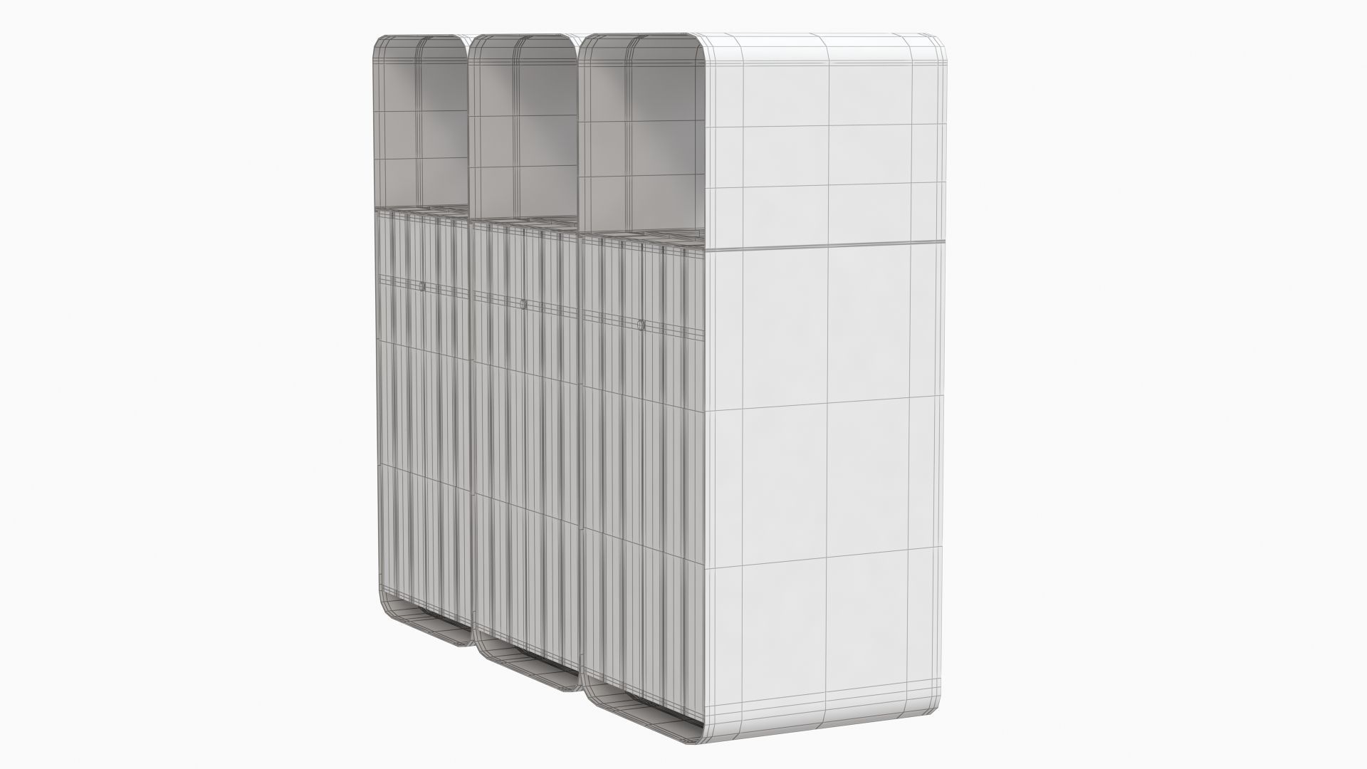 HANKO M Triple-Sort Modular Recycling Bin for Outdoor 3D model_15