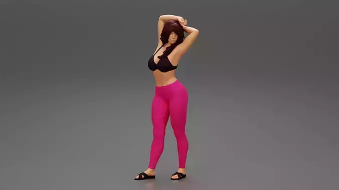 Attractive young woman in bra posing