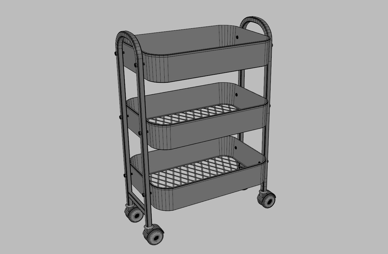 Service Rolling Cart 3D model_6