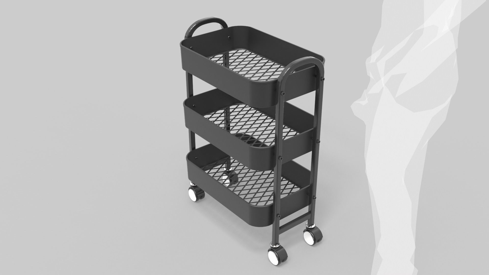 Service Rolling Cart 3D model_2