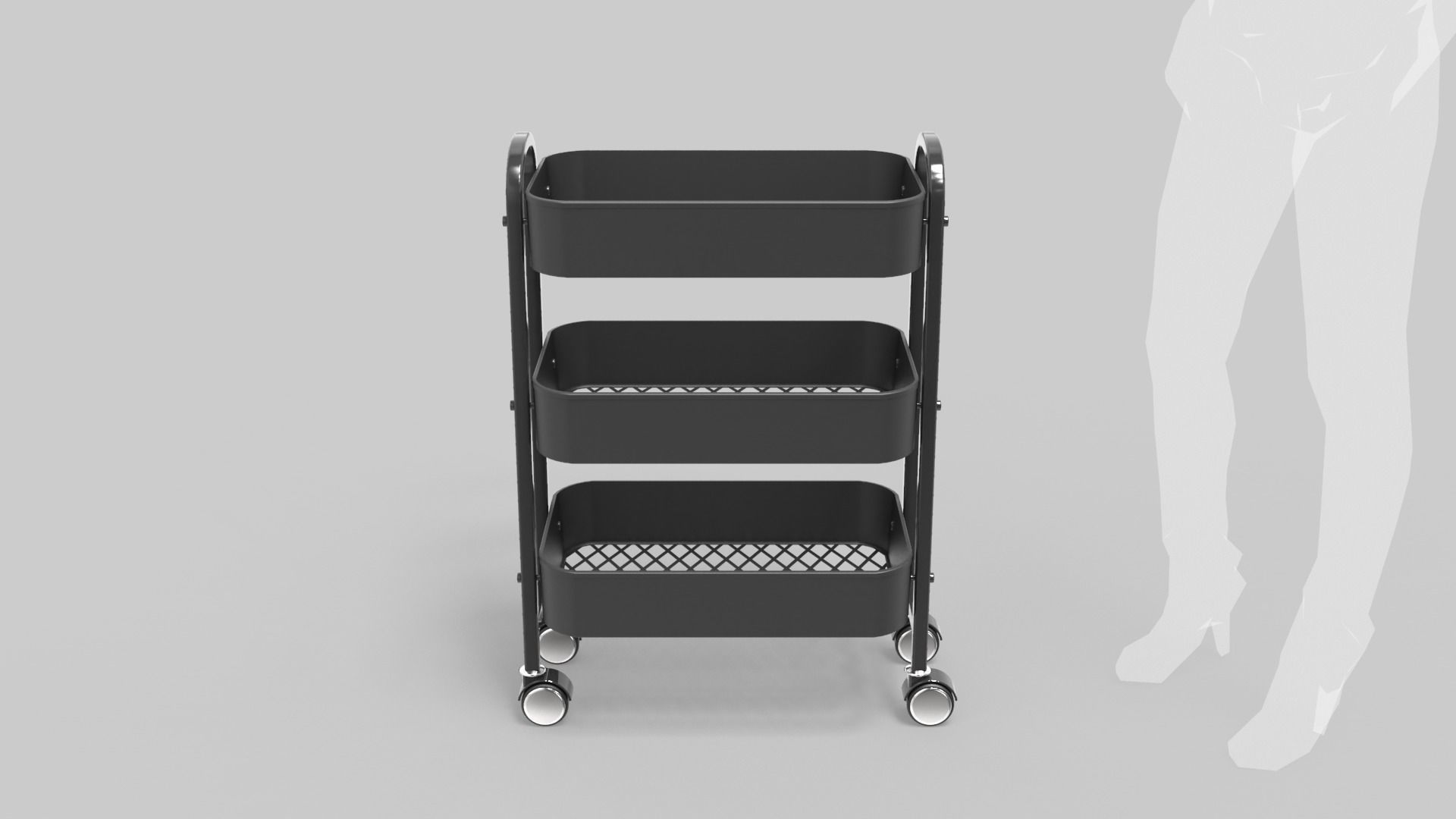 Service Rolling Cart 3D model_1