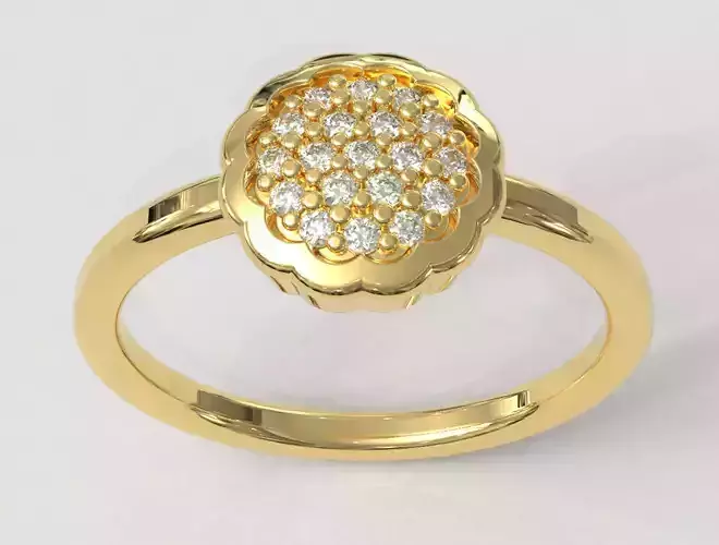 Flower Pave Ring