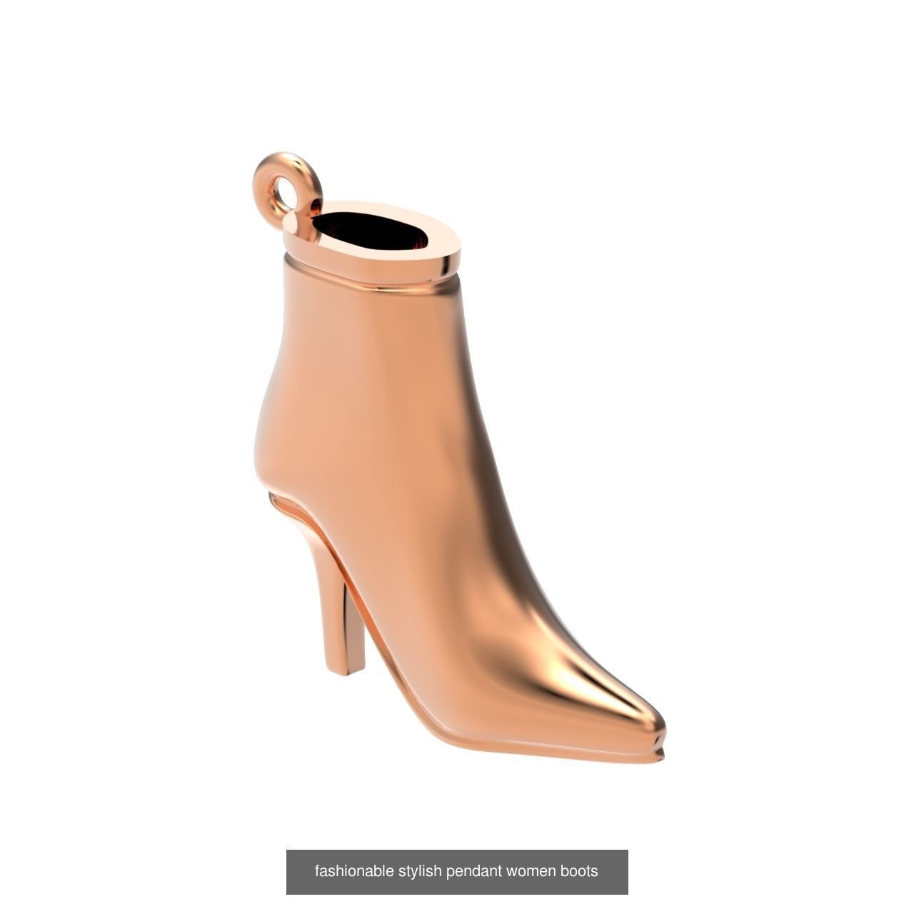 set fashionable stylish pendant women shoes with diamonds 439 3D Model Collection_3