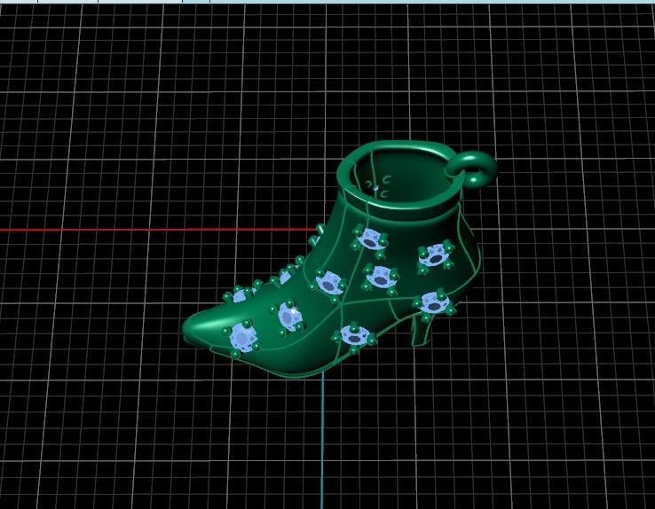 set fashionable stylish pendant women shoes with diamonds 439 3D Model Collection_34