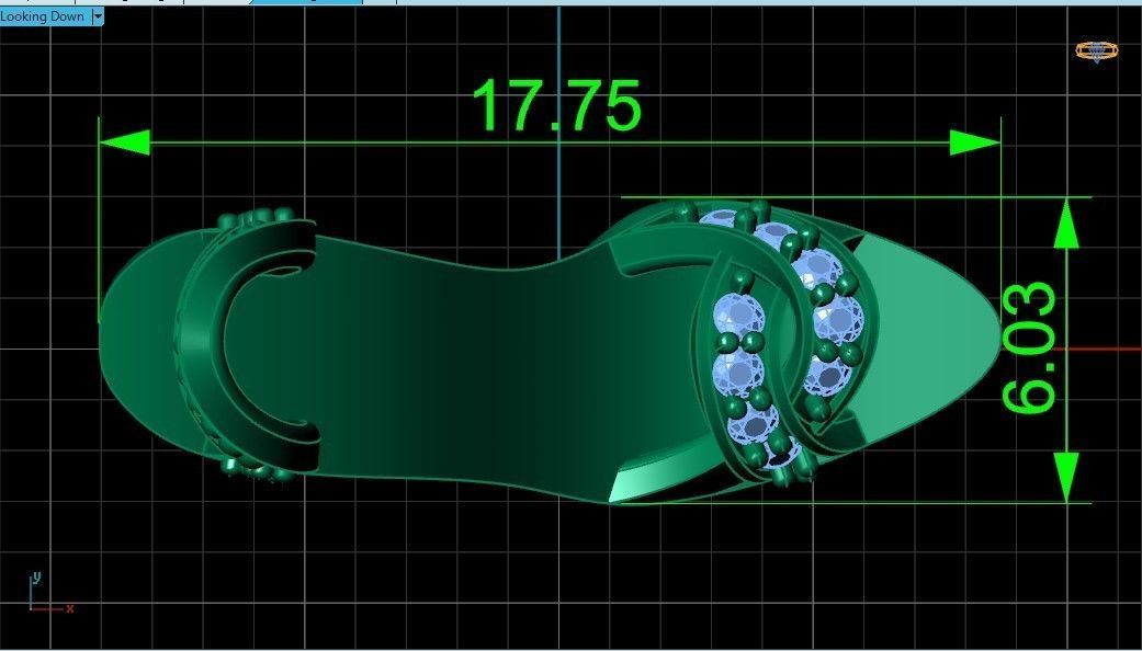 set fashionable stylish pendant women shoes with diamonds 439 3D Model Collection_22