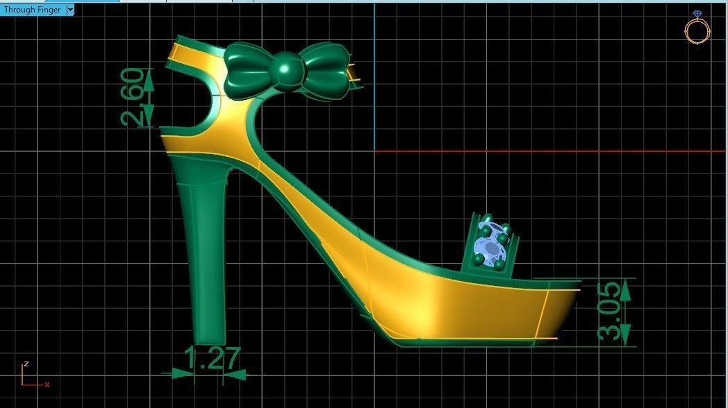 set fashionable stylish pendant women shoes with diamonds 439 3D Model Collection_57