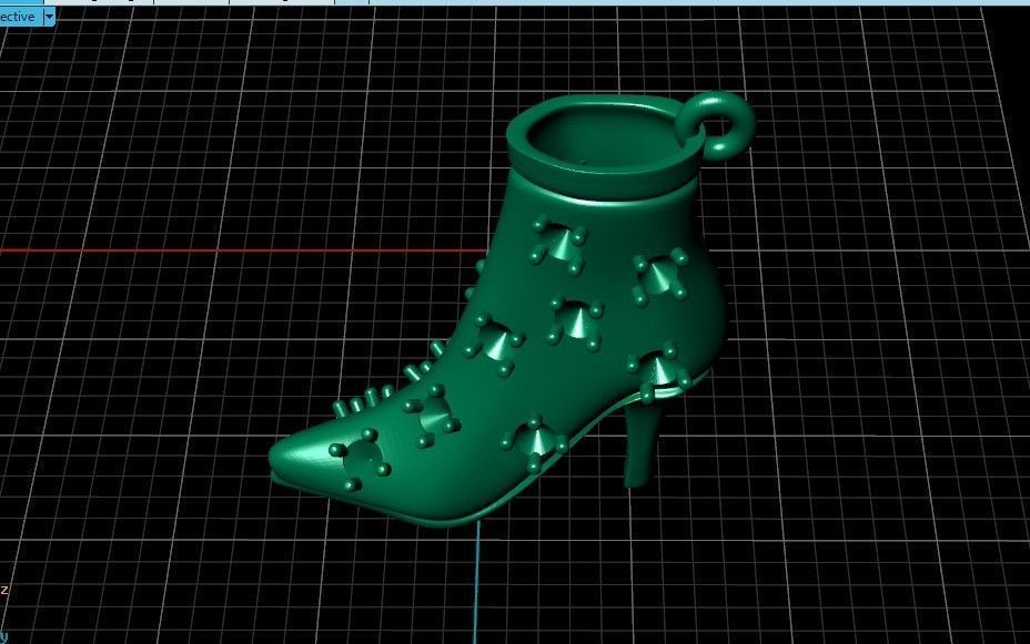 set fashionable stylish pendant women shoes with diamonds 439 3D Model Collection_29