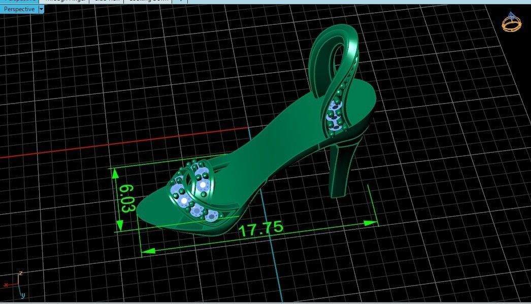 set fashionable stylish pendant women shoes with diamonds 439 3D Model Collection_16