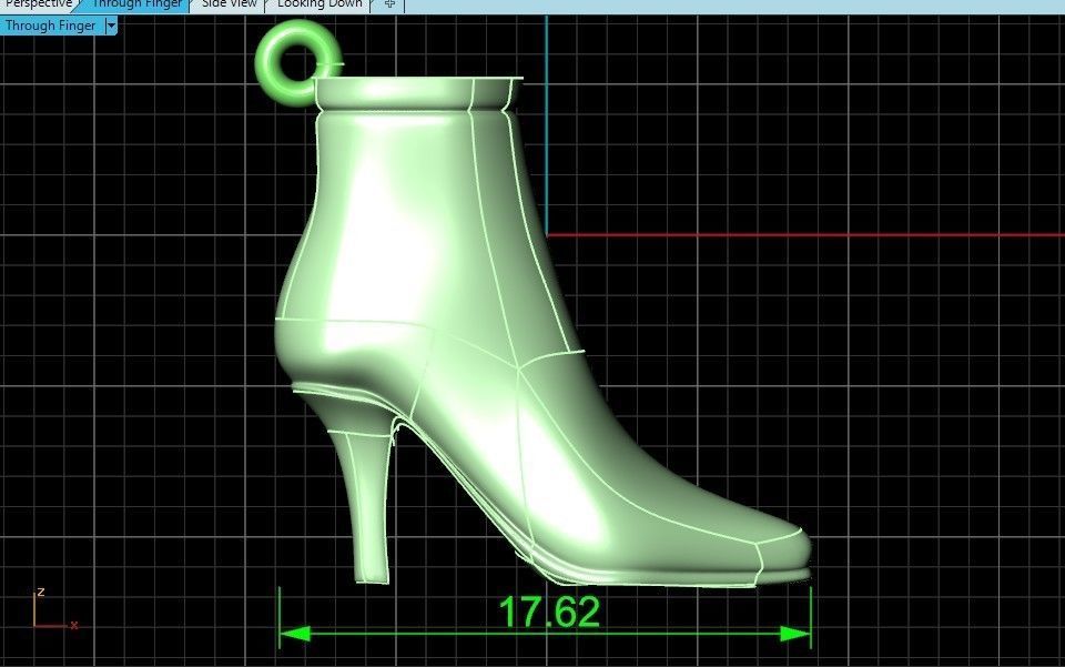 set fashionable stylish pendant women shoes with diamonds 439 3D Model Collection_46